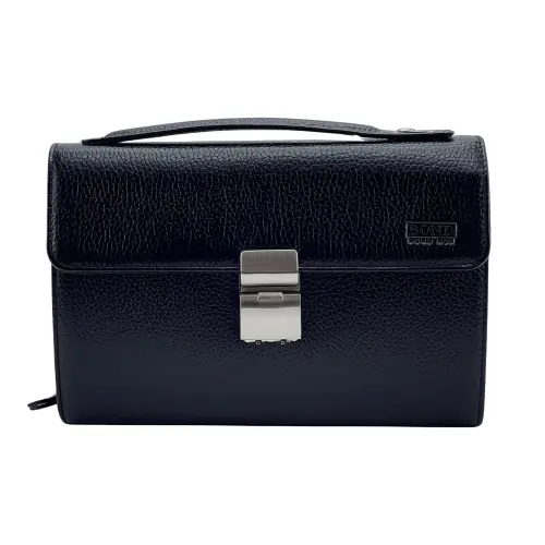 Сумка-барсетка мужская кожаная Bond Non 888-281 черная