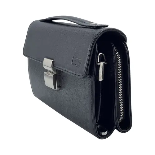 Сумка-барсетка мужская кожаная Bond Non 888-281 черная