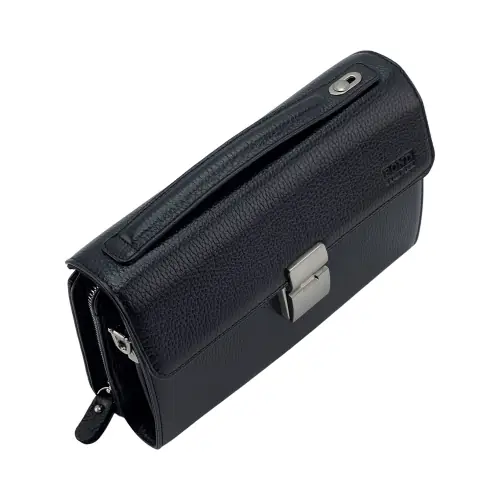 Сумка-барсетка мужская кожаная Bond Non 888-281 черная