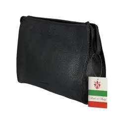 Косметичка женская кожаная Genuine Leather 6521 черная