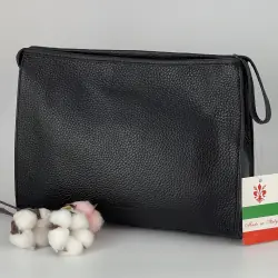 Косметичка женская кожаная Genuine Leather 6521 черная