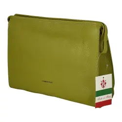 Косметичка женская кожаная Genuine Leather 6521 горчичная