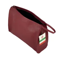 Косметичка женская кожаная Genuine Leather 6521 красная