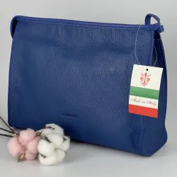 Косметичка женская кожаная Genuine Leather 6521 синяя