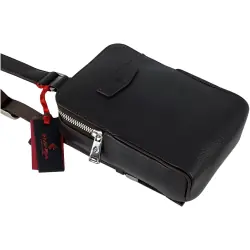 Сумка-слінг чоловіча через плече шкіряна Eminsa 6241 18-3 темно-коричнева