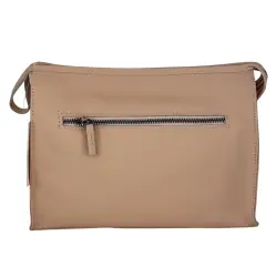Косметичка женская кожаная Genuine Leather 6521 пудровая