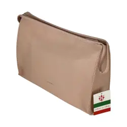 Косметичка женская кожаная Genuine Leather 6521 пудровая