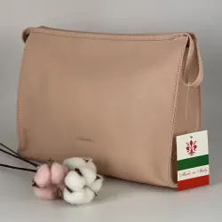 Косметичка женская кожаная Genuine Leather 6521 пудровая