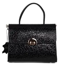 Сумка жіноча шкіряна лакована Karya 5075-558 чорна