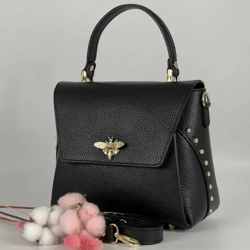 Сумка жіноча шкіряна Genuine Leather 1053 чорна