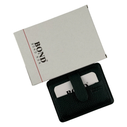 Гаманець картхолдер шкіряний Bond Non 132-1005 темно-зелений