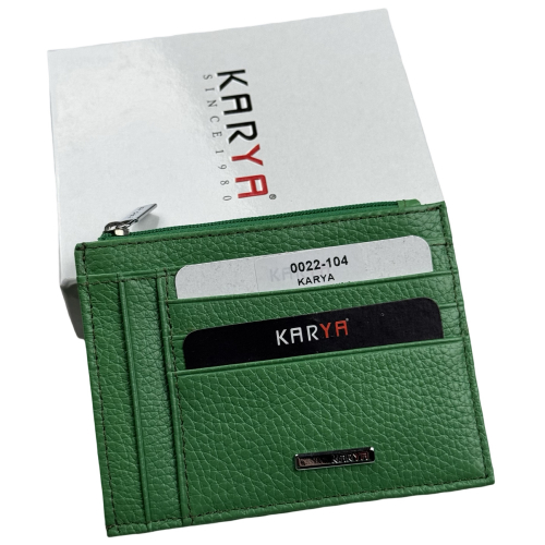 Кошелек картхолдер кожаный Karya 0022-104 зеленый
