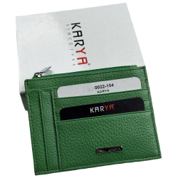 Гаманець картхолдер шкіряний Karya 0022-104 зелений
