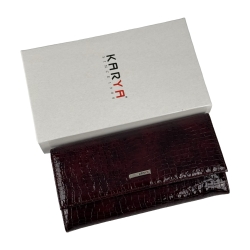 Кошелек женский кожаный лакированный Karya 1071-577 марсала