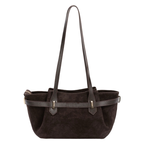 Сумка женская замшевая Enzo Nori EN1124-1106 темно-коричневая