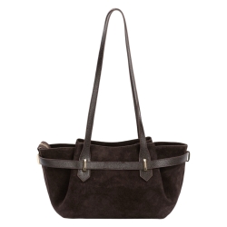 Сумка женская замшевая Enzo Nori EN1124-1106 темно-коричневая