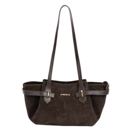 Сумка женская замшевая Enzo Nori EN1124-1106 темно-коричневая