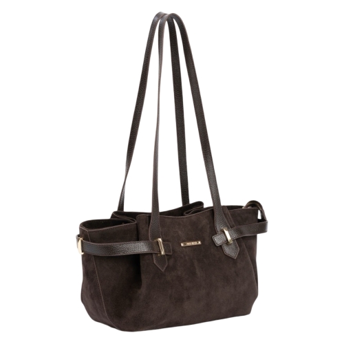 Сумка женская замшевая Enzo Nori EN1124-1106 темно-коричневая