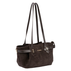Сумка женская замшевая Enzo Nori EN1124-1106 темно-коричневая