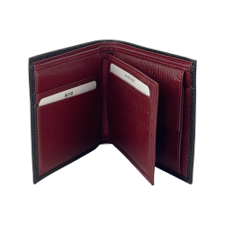 ​Гаманець чоловічий шкіряний Bond 519-281-282​ чорний (всередині червоний)