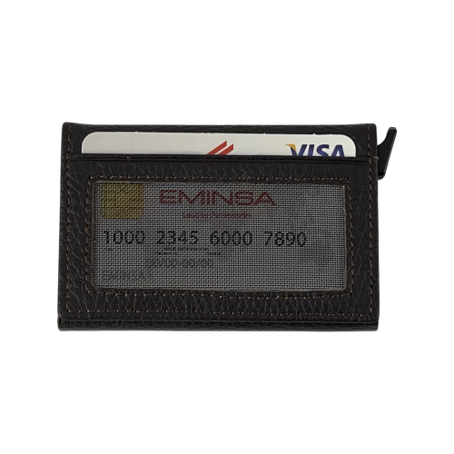 Визитница-картхолдер кожаная Eminsa 1620 18-3 темно-коричневая