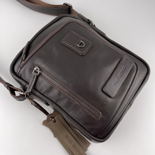 Сумка чоловіча шкіряна The Bond 1437-4 темно-коричнева