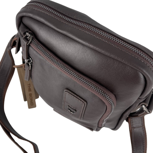 Сумка чоловіча шкіряна The Bond 1437-4 темно-коричнева