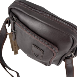 Сумка чоловіча шкіряна The Bond 1437-4 темно-коричнева