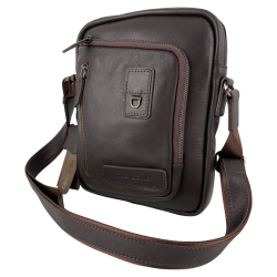 Сумка чоловіча шкіряна The Bond 1437-4 темно-коричнева