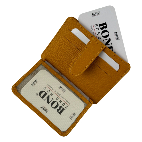 Кошелек картхолдер кожаный Bond Non 132-203 желтый