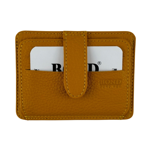 Кошелек картхолдер кожаный Bond Non 132-203 желтый