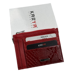 Кошелек картхолдер кожаный Karya 0022-019 красный