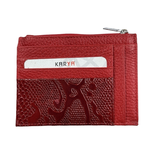 Кошелек картхолдер кожаный Karya 0022-019 красный