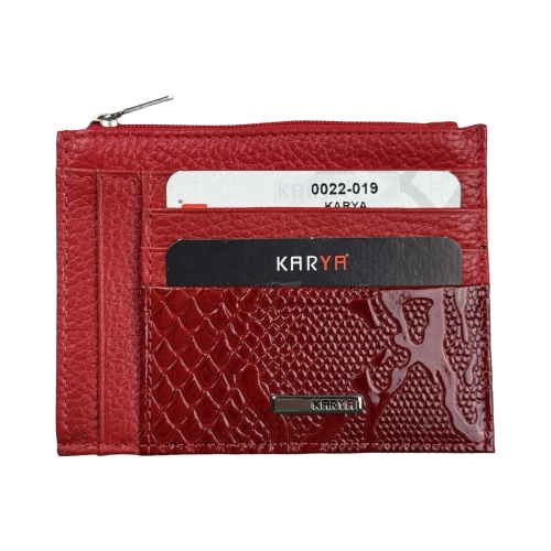 Кошелек картхолдер кожаный Karya 0022-019 красный