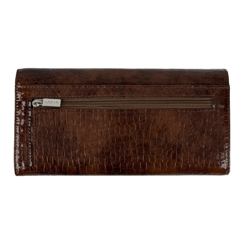 Кошелек женский кожаный лакированный Karya 1071-578 коричневый