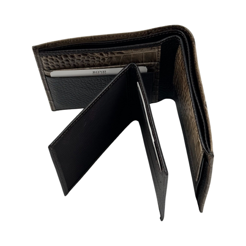 Гаманець чоловічий під крокодилячу шкіру Bond 519-354 оливковий