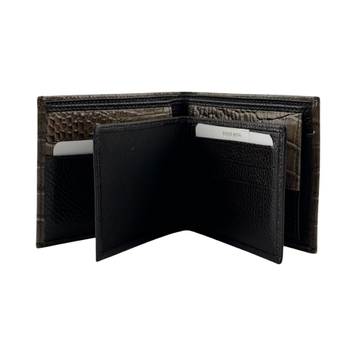 Гаманець чоловічий під крокодилячу шкіру Bond 519-354 оливковий