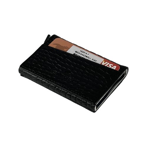 Визитница-картхолдер кожаная Eminsa 1620 4-1 черная