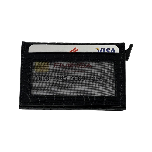 Визитница-картхолдер кожаная Eminsa 1620 4-1 черная