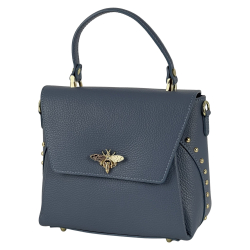 Сумка жіноча шкіряна Genuine Leather 1053 блакитна