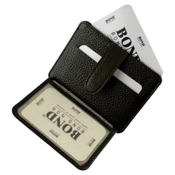 Гаманець картхолдер шкіряний Bond Non 132-217 оливковий