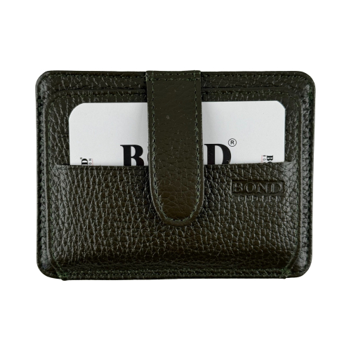 Гаманець картхолдер шкіряний Bond Non 132-217 оливковий