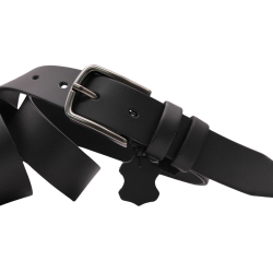 Ремінь чоловічий шкіряний Кремінь 01.35.77.08 чорний 125 см