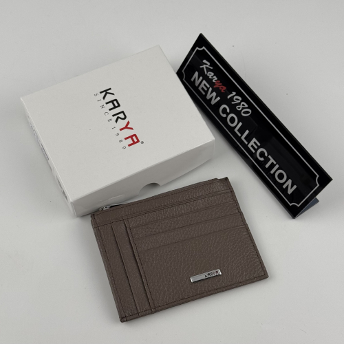 Кошелек картхолдер кожаный Karya 0022-51 бежевый