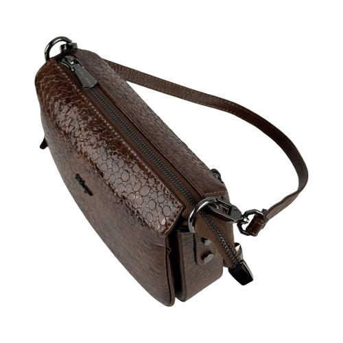 Сумка жіноча шкіряна лакована Karya 5069-557 коньяк