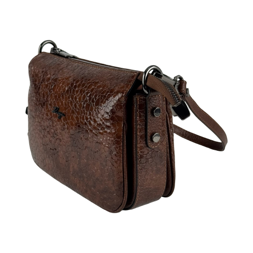 Сумка жіноча шкіряна лакована Karya 5069-557 коньяк