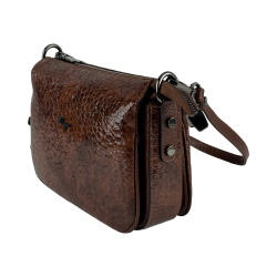 Сумка жіноча шкіряна лакована Karya 5069-557 коньяк