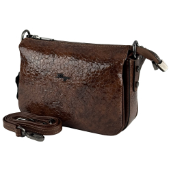 Сумка жіноча шкіряна лакована Karya 5069-557 коньяк