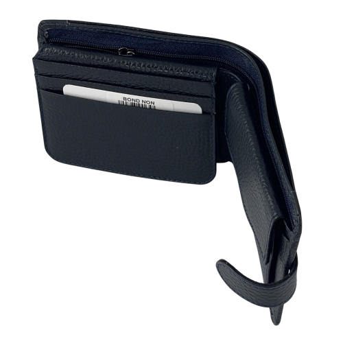 Кошелек мужской кожаный Bond 516-1170 темно-синий