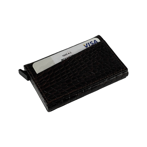 Візитниця-картхолдер шкіряна Eminsa 1620 4-3 темно-коричнева